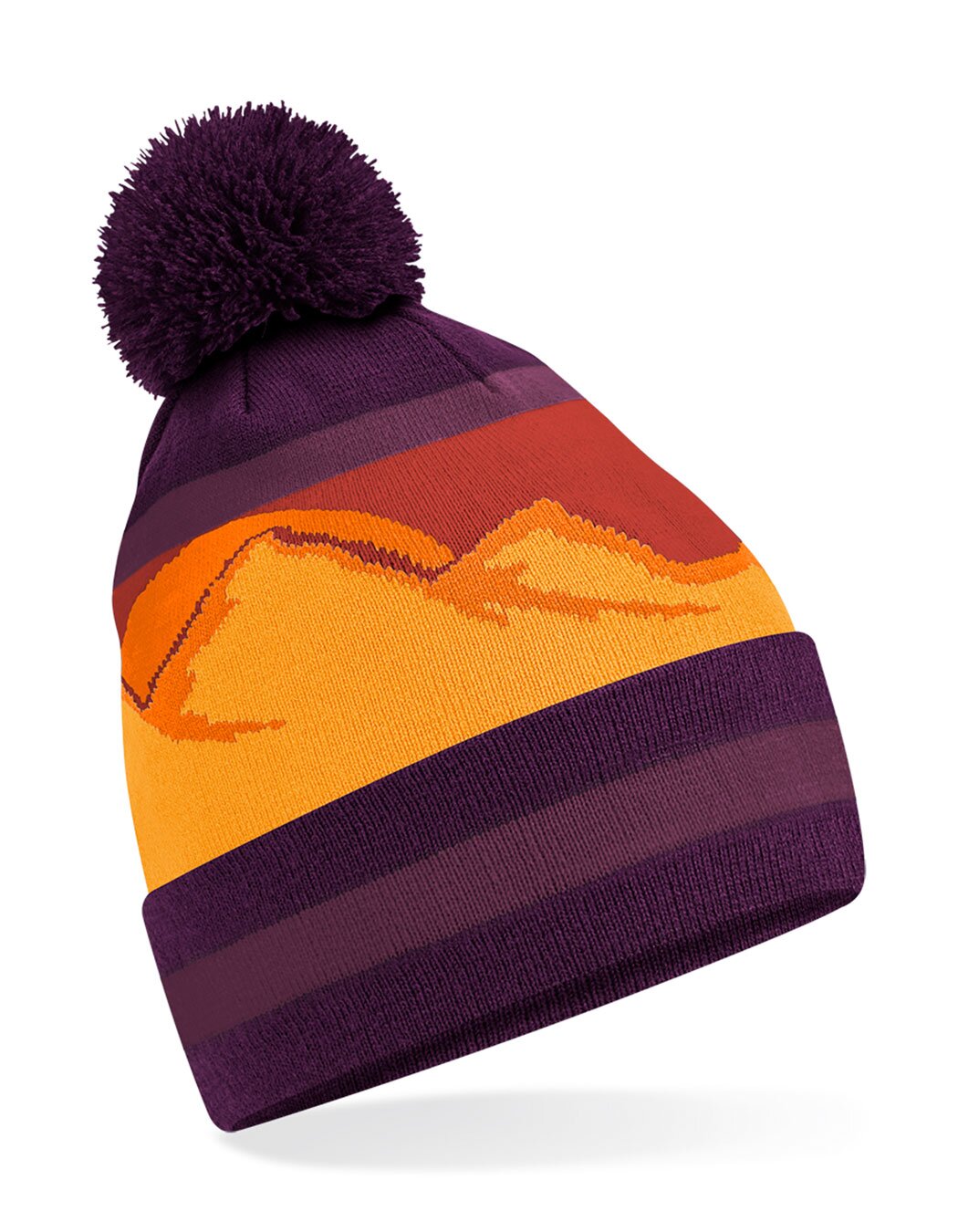 CB395R Beechfield Mountain Peaks Pom Pom Beanie