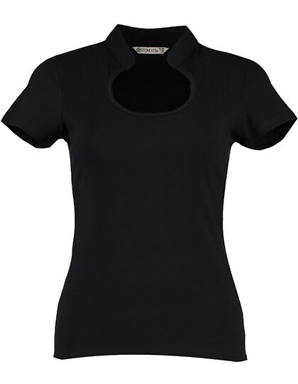 Regular Fit Corporate Top Keyhole Neck