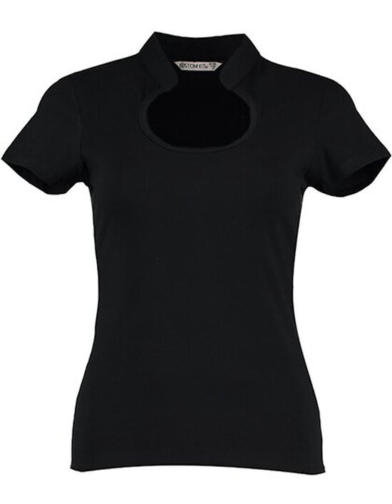 Regular Fit Corporate Top Keyhole Neck