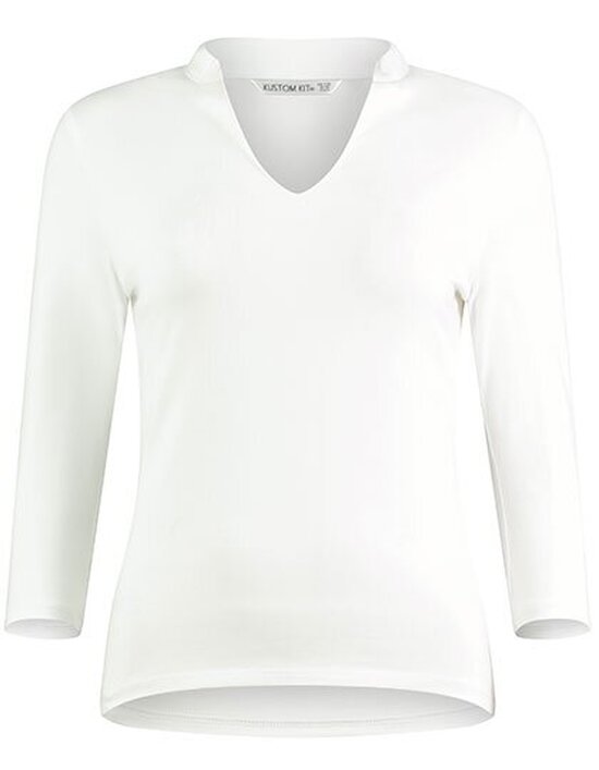 K785 Regular Fit Mandarin Collar Top 3/4 Sleeve