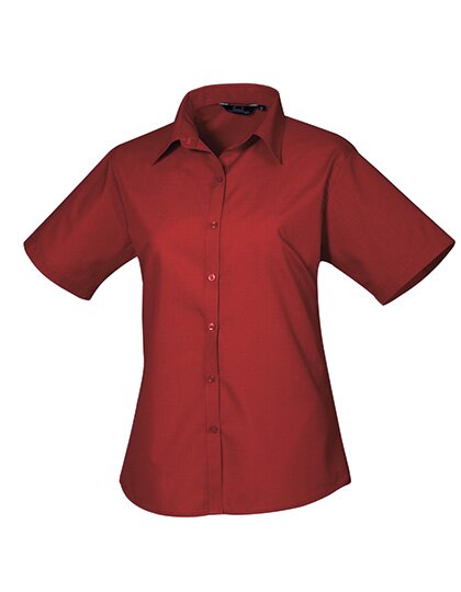 Ladies` Poplin Short Sleeve Blouse
