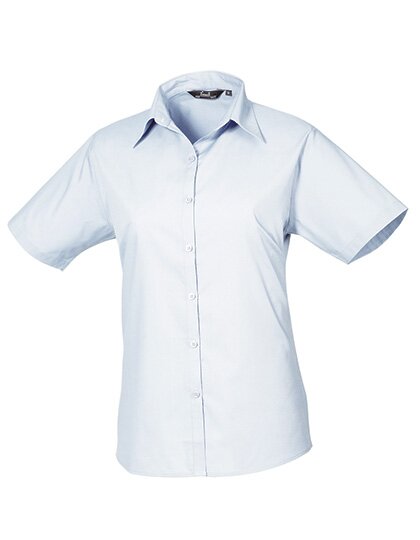 Ladies` Poplin Short Sleeve Blouse