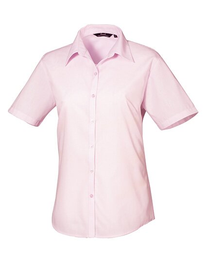 Ladies` Poplin Short Sleeve Blouse