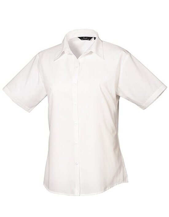 Ladies` Poplin Short Sleeve Blouse