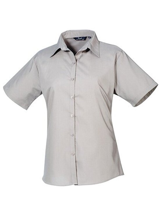 Ladies` Poplin Short Sleeve Blouse