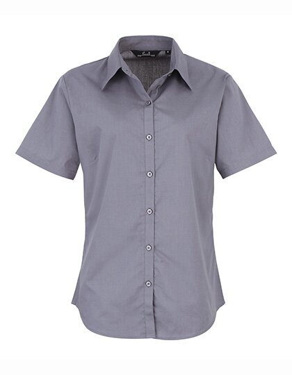Ladies` Poplin Short Sleeve Blouse