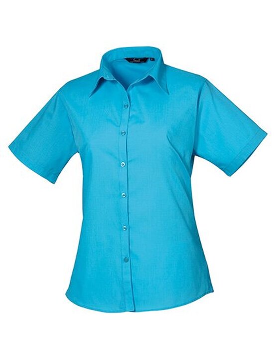 Ladies` Poplin Short Sleeve Blouse