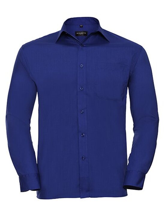 Men`s Long Sleeve Classic Polycotton Poplin Shirt